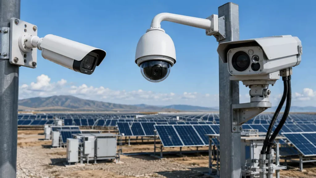 سیستم دوربین مداربسته در نیروگاه خورشیدی